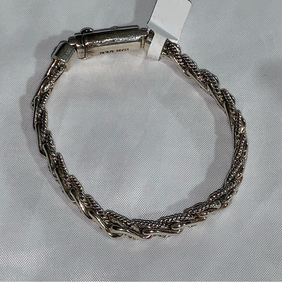 NWT auth PHILLIP GAVRIEL sterling silver double link FLEUR DE LIS bracelet - Picture 3 of 13